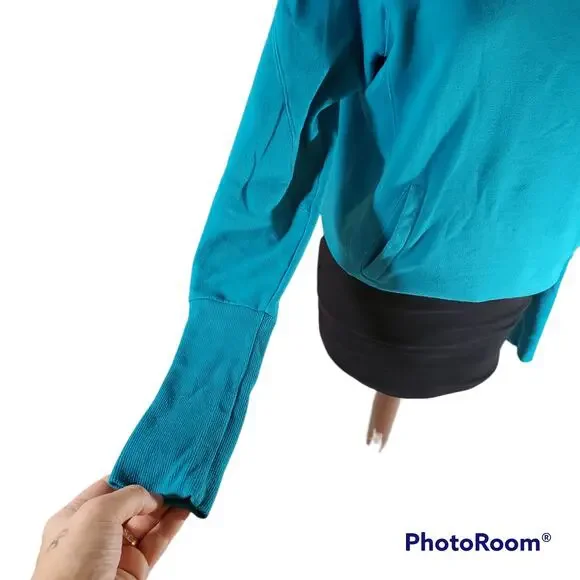 Zella | Teal Sweatshirt with Twisted Cowl Neck | Size Small - Picture 2 of 5